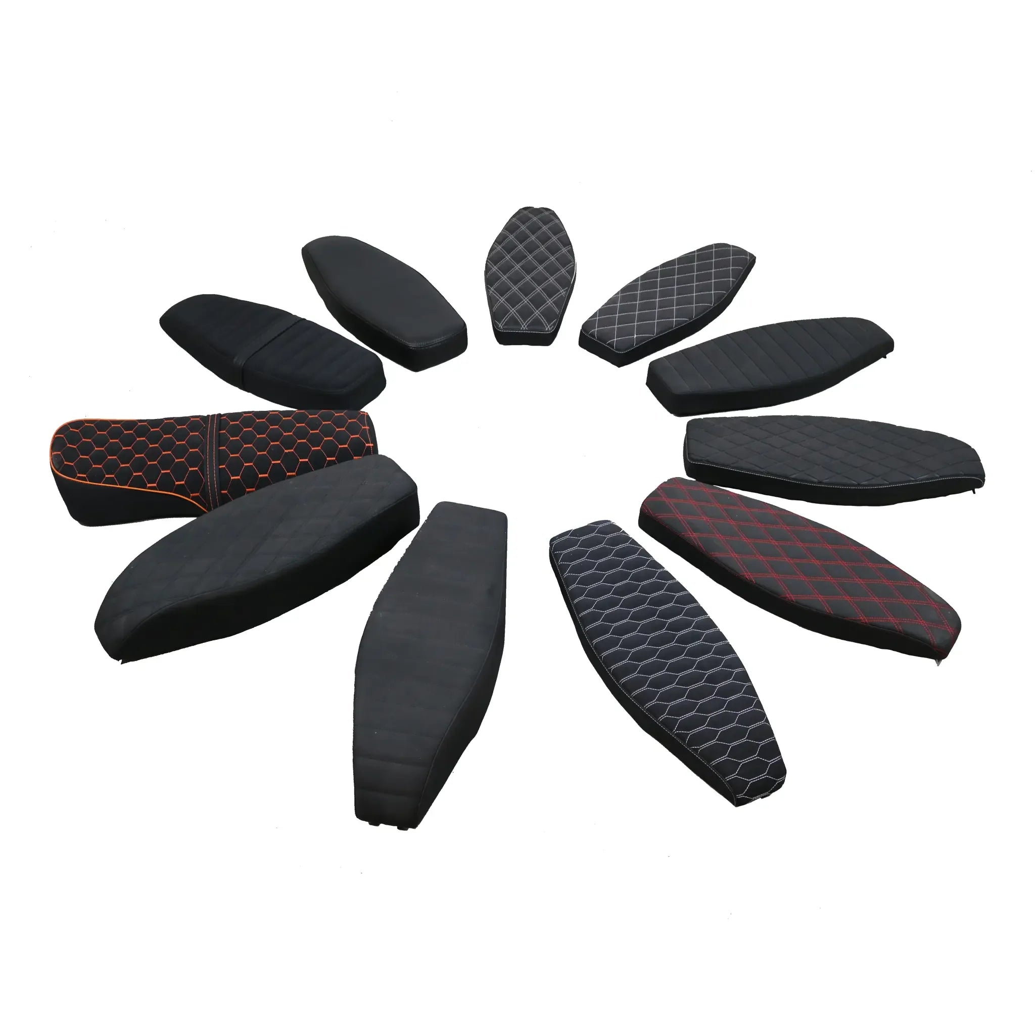 Simson Sitzbank Custom alle Varianten – Raute, Hexagon, einfarbig mit farbiger Naht