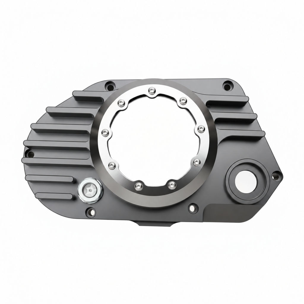 CNC Billet Kupplungsdeckel links mit Sichtfenster für Simson S51, SR50 & KR51/2 (M531 / M541) – komplett titan eloxiert