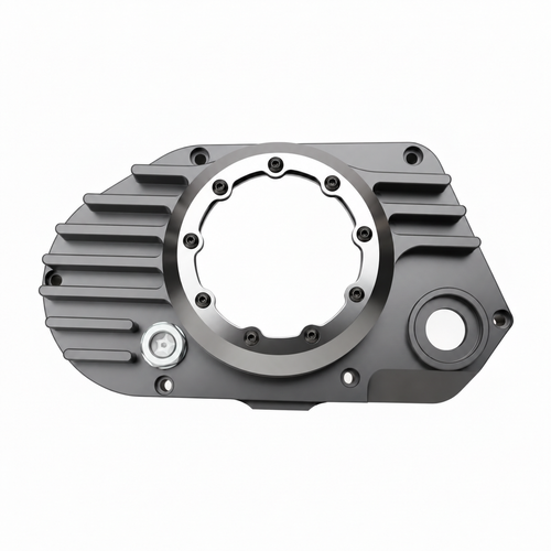 CNC Billet Kupplungsdeckel links mit Sichtfenster für Simson S51, SR50 & KR51/2 (M531 / M541) – komplett titan eloxiert