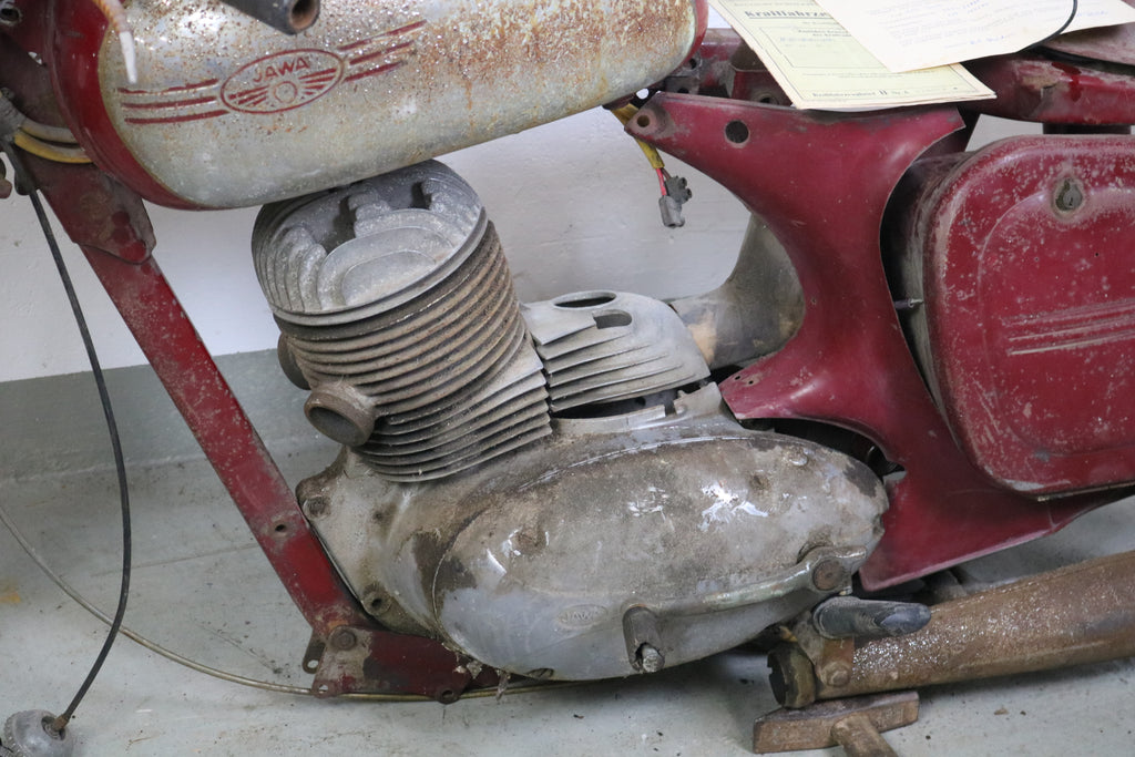 Jawa 250 Typ 353 kaufen – Teileträger / Projekt mit DDR-Brief zur Motornummer