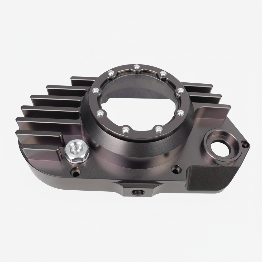 CNC Billet Kupplungsdeckel links mit Sichtfenster für Simson S51, SR50 & KR51/2 (M531 / M541) – komplett titan eloxiert