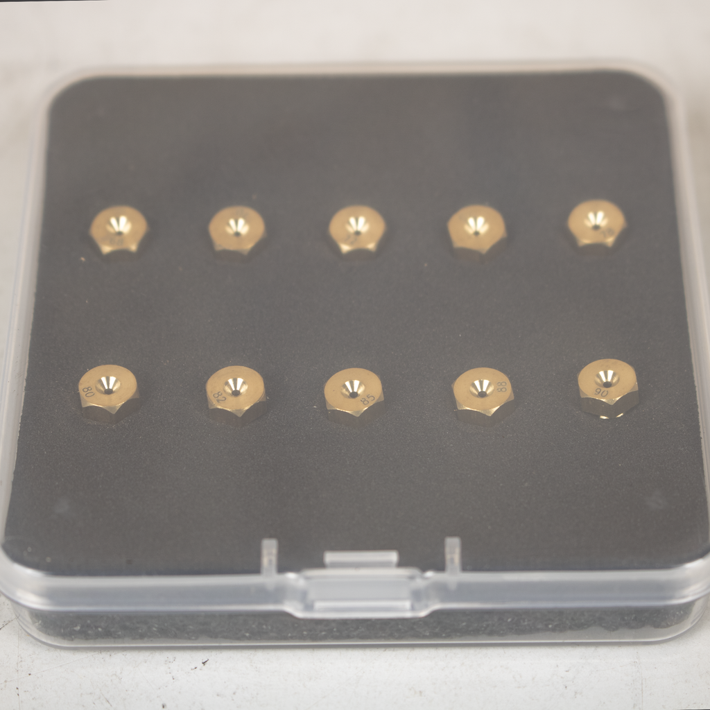 Sechskant-Hauptdüsen-Set M5 für Simson BVF Vergaser 68–90 – 10-teilig in Sortierbox