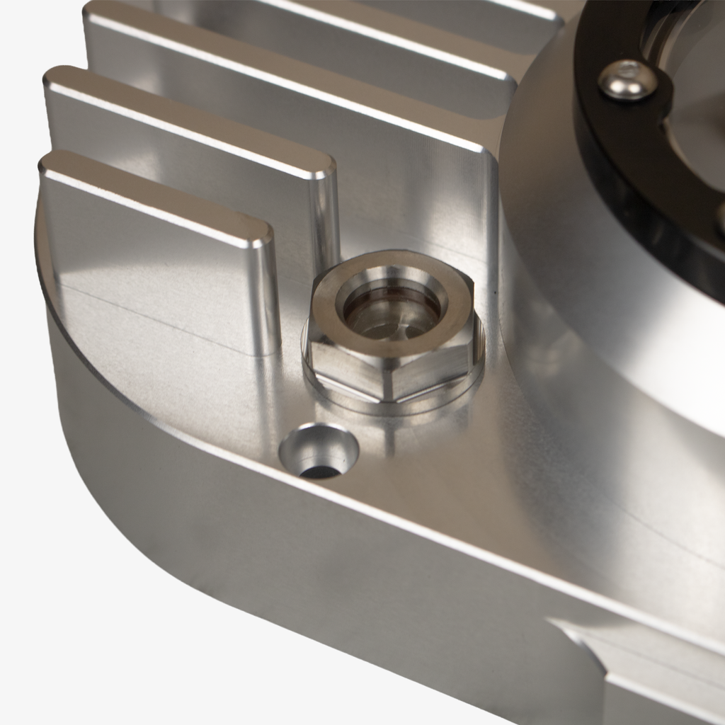 CNC Billet Kupplungsdeckel links mit Sichtfenster für Simson S51, SR50 & KR51/2 (M531 / M541) – Alu natur / Ring schwarz eloxiert