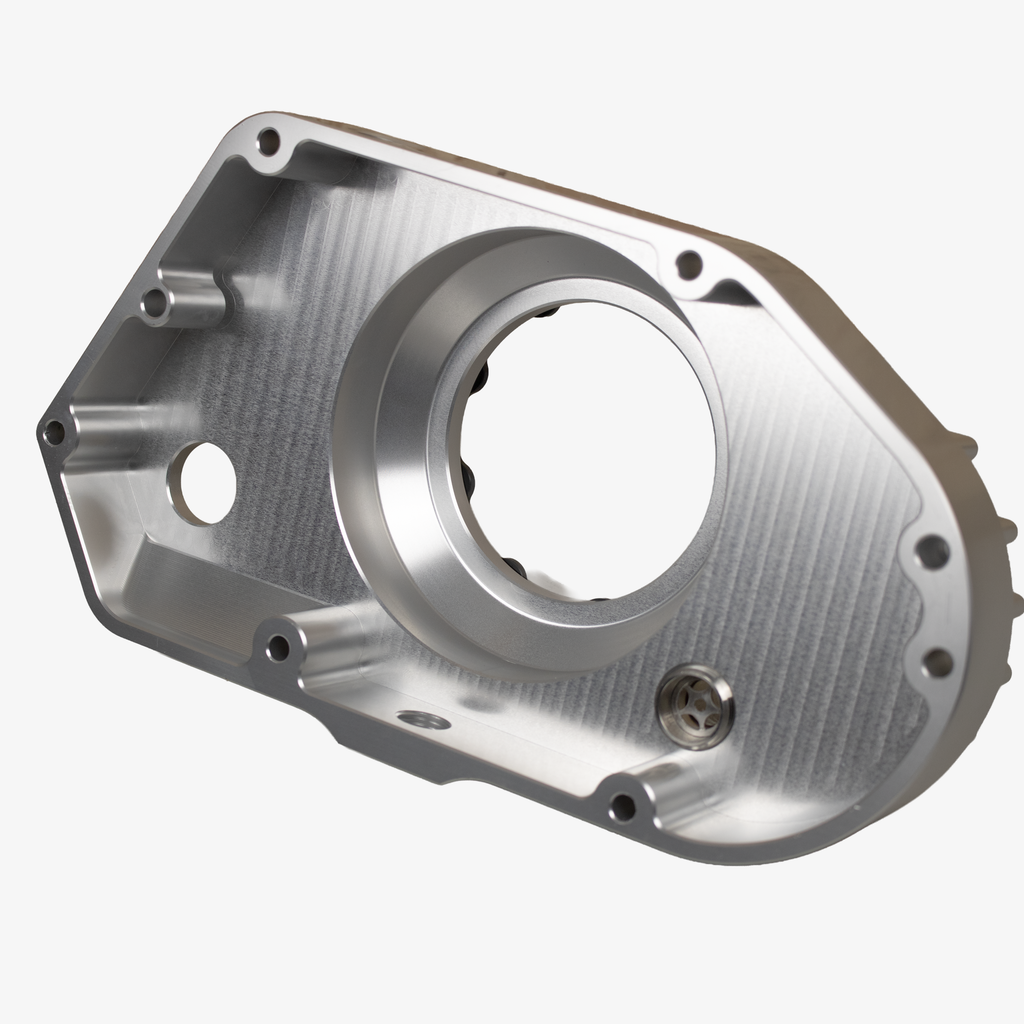 CNC Billet Kupplungsdeckel links mit Sichtfenster für Simson S51, SR50 & KR51/2 (M531 / M541) – Alu natur / Ring schwarz eloxiert