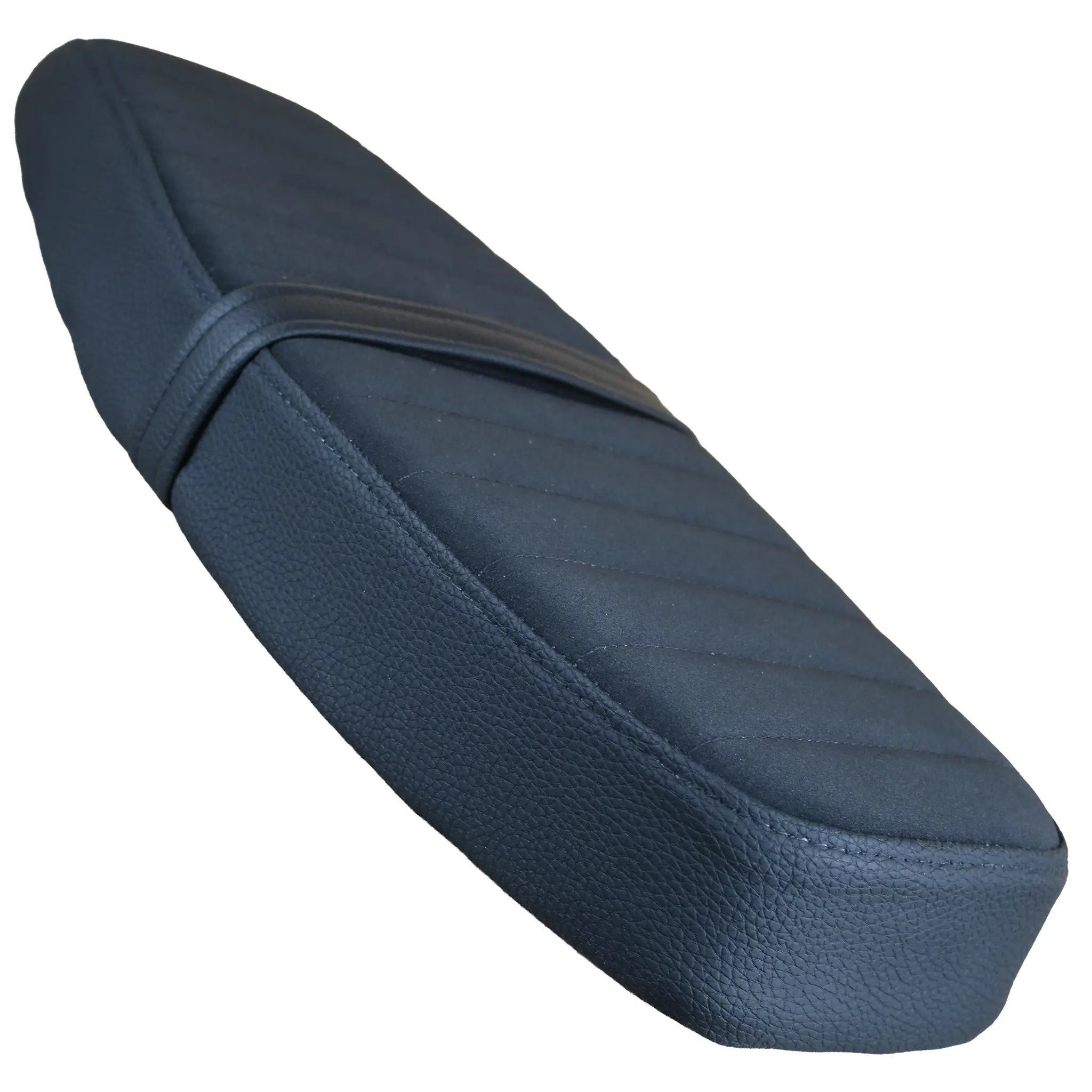 Simson flache Custom Sitzbank S51 Quernähte Mikrofaser-Velours Draufsicht vorne rechts