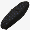 Simson Custom Sitzbank flach Honeycomb Schwarz-Blau – Rückansicht, S50 S51 S70
